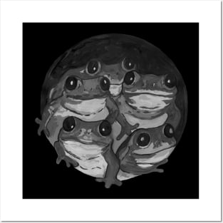 Black and white frog Posters and Art